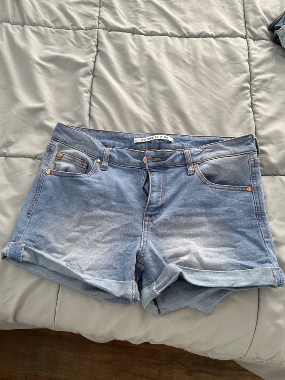 Celebrity Pink Light Wash Jean shorts